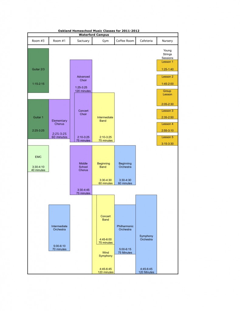 Waterford Schedule 20112012